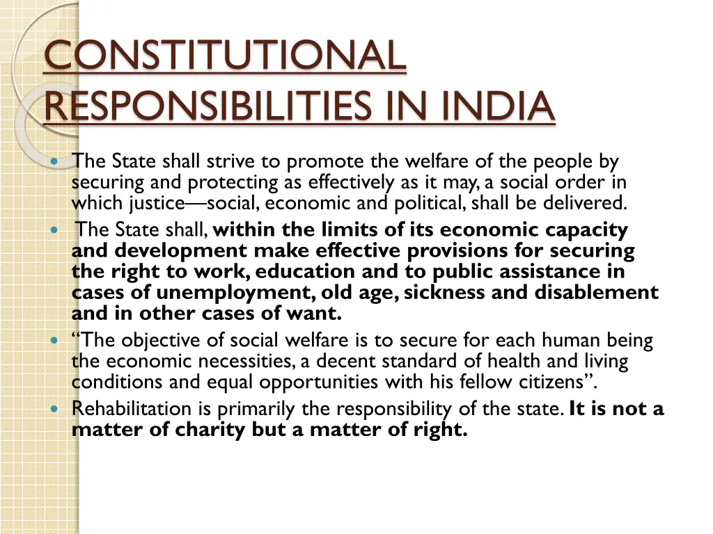 constitutional responsibilities in india