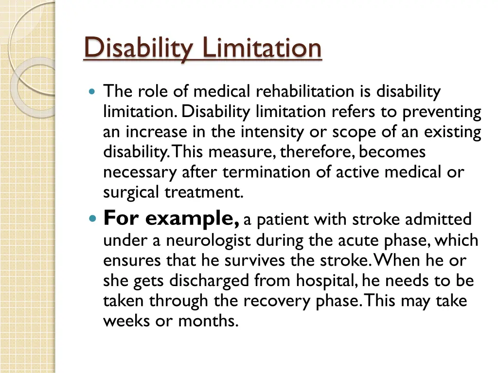 disability limitation