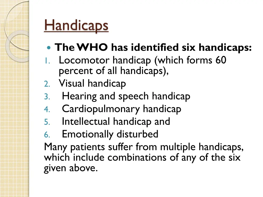 handicaps