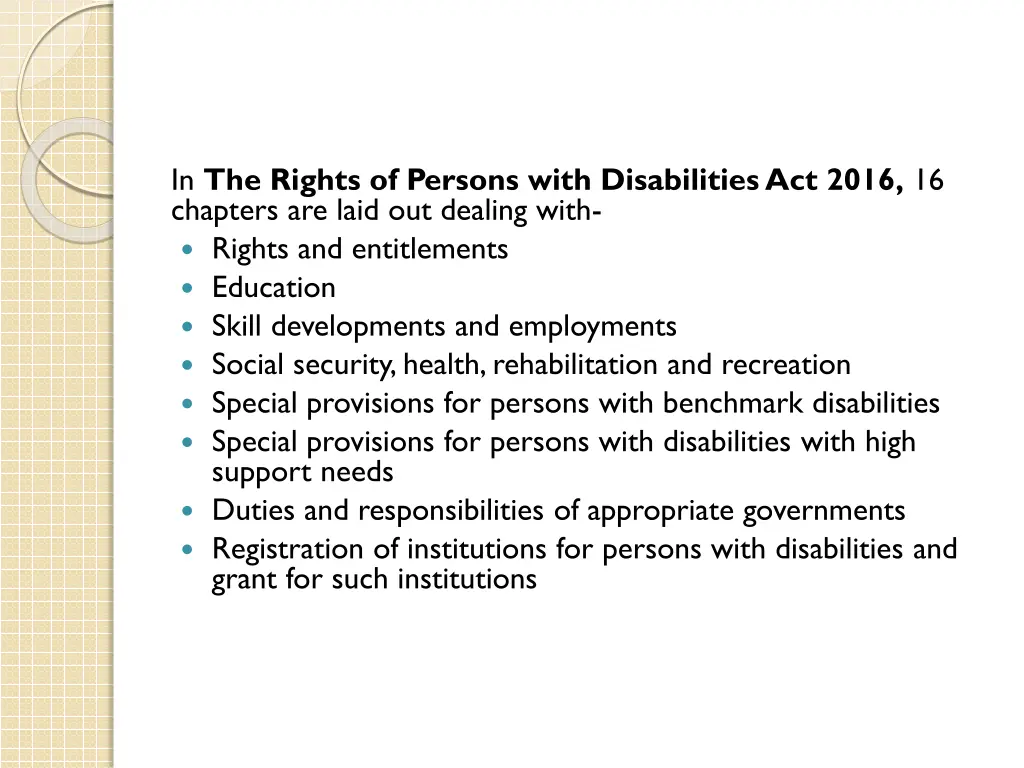 in the rights of persons with disabilities