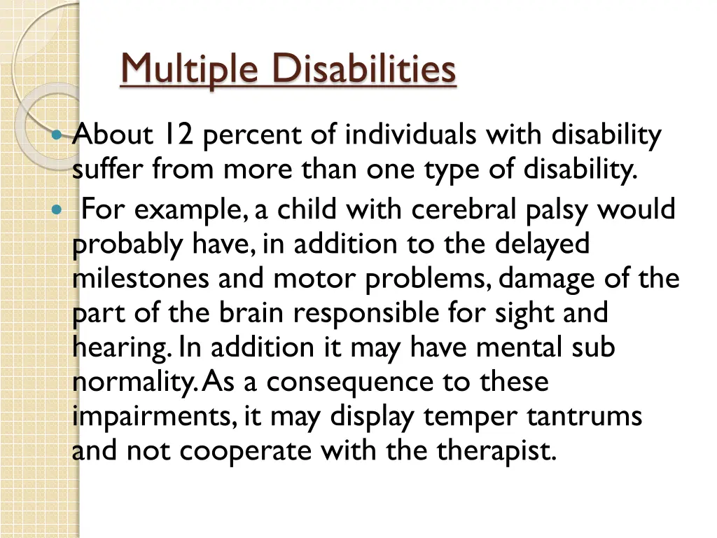 multiple disabilities