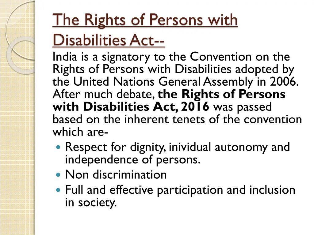 the rights of persons with disabilities act india