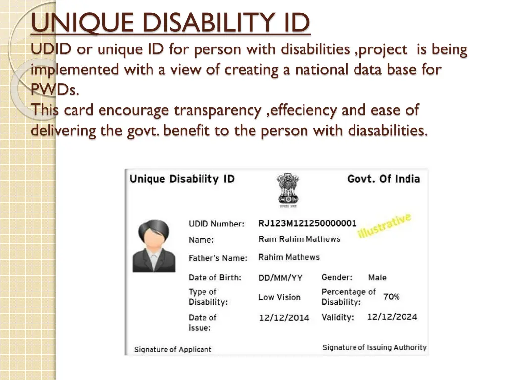 unique disability id udid or unique id for person