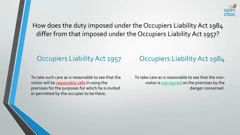 how does the duty imposed under the occupiers