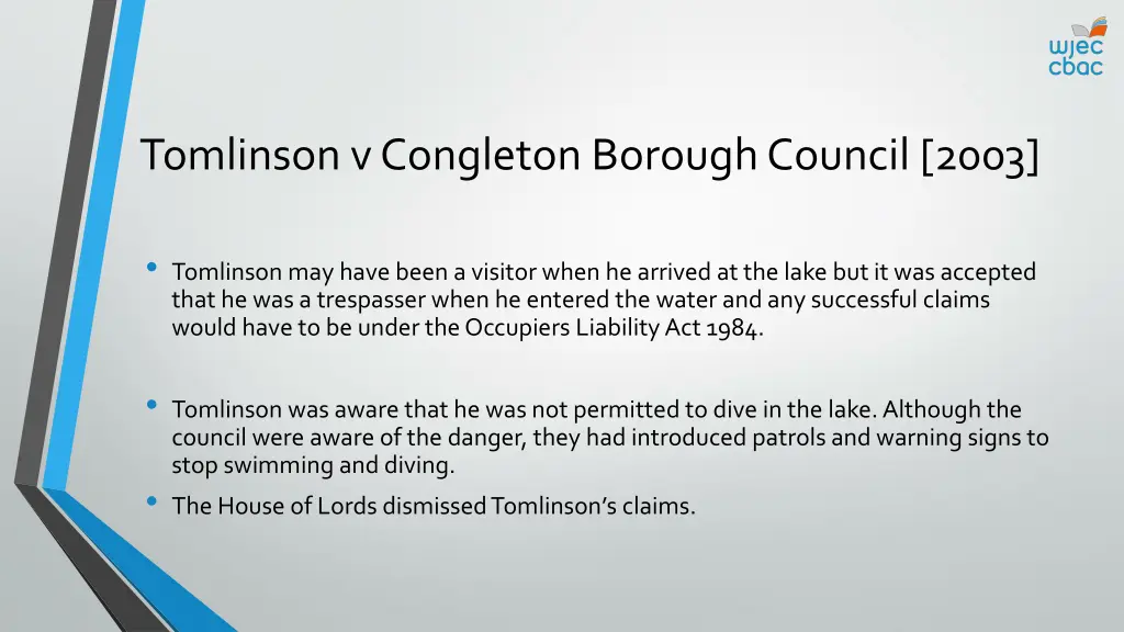 tomlinson v congleton borough council 2003 1