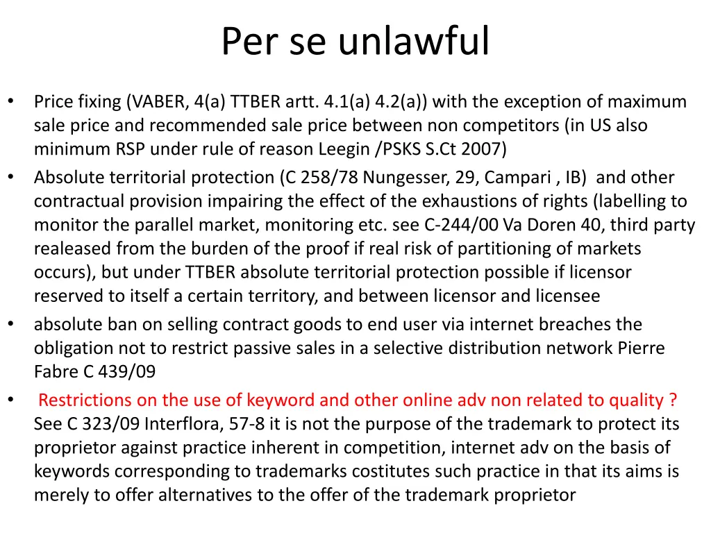 per se unlawful