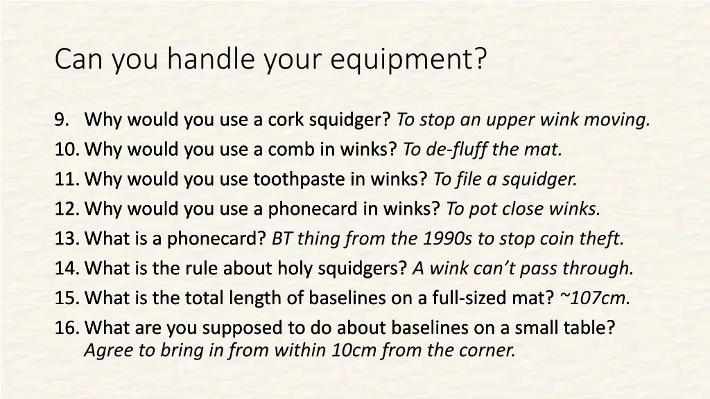 can you handle your equipment