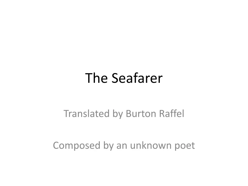 the seafarer