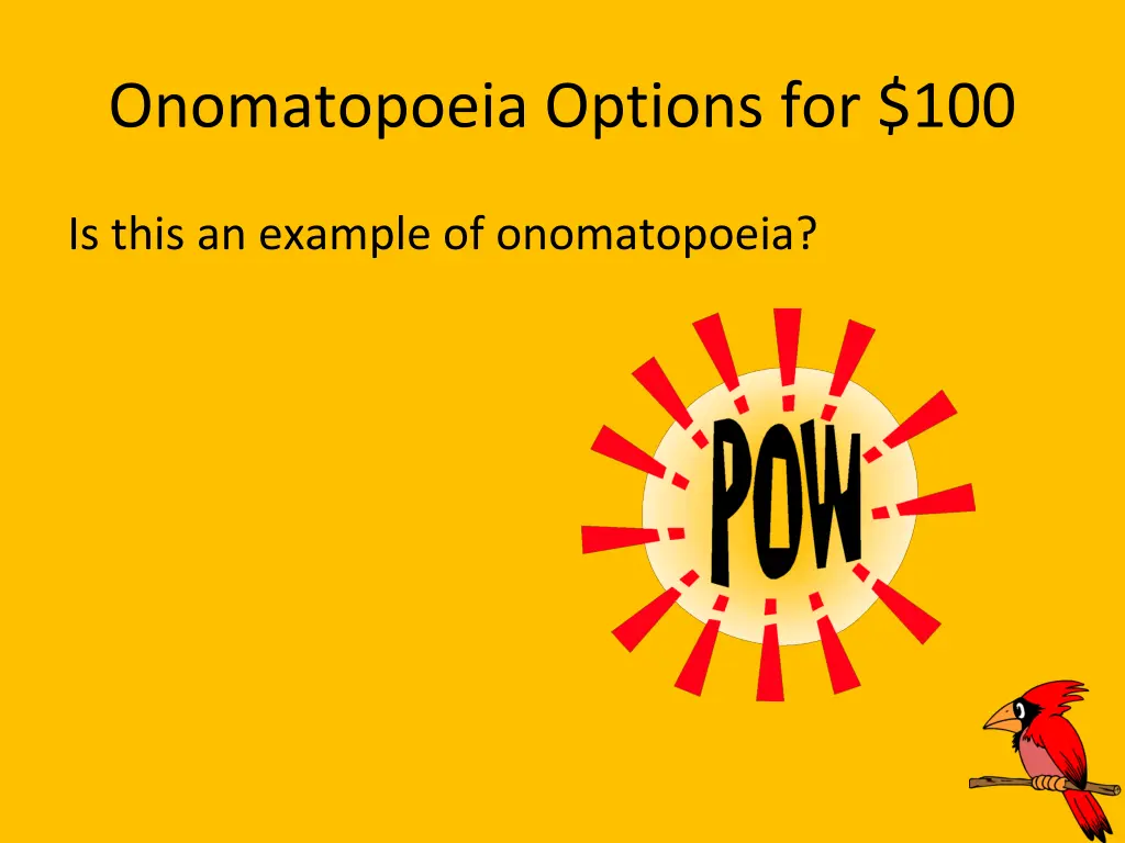 onomatopoeia options for 100