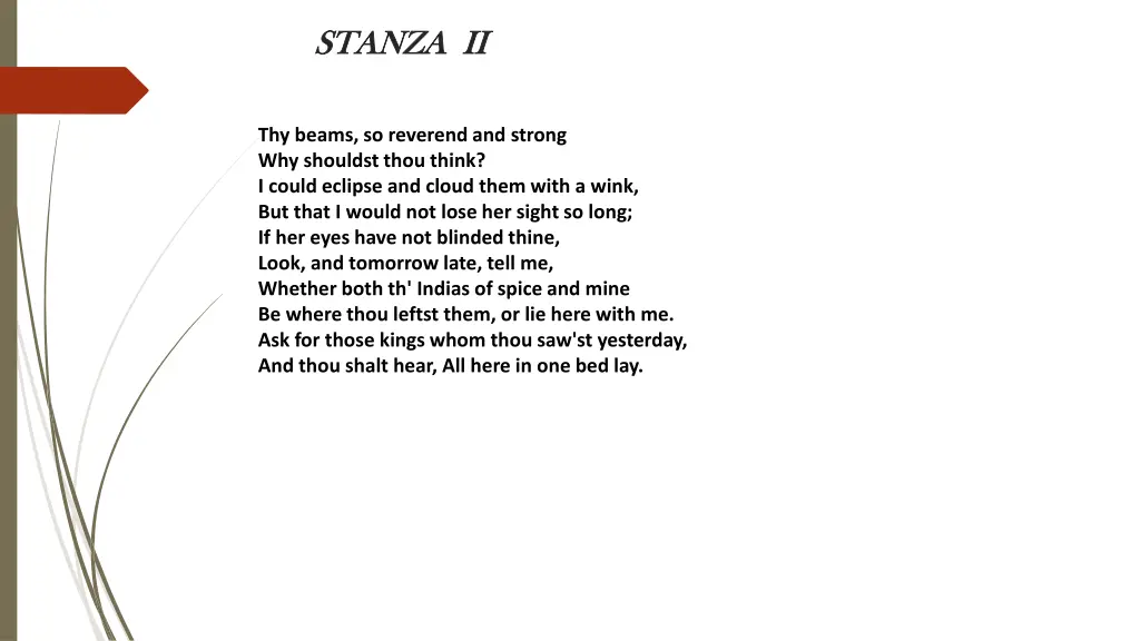 stanza ii stanza ii