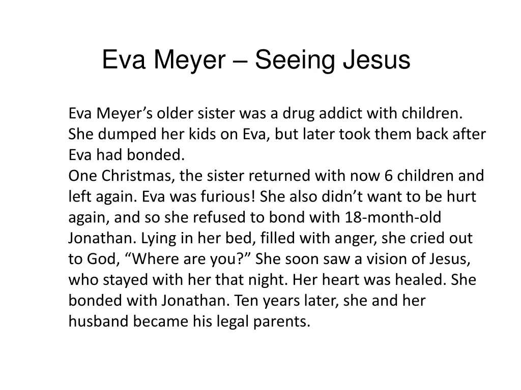 eva meyer seeing jesus