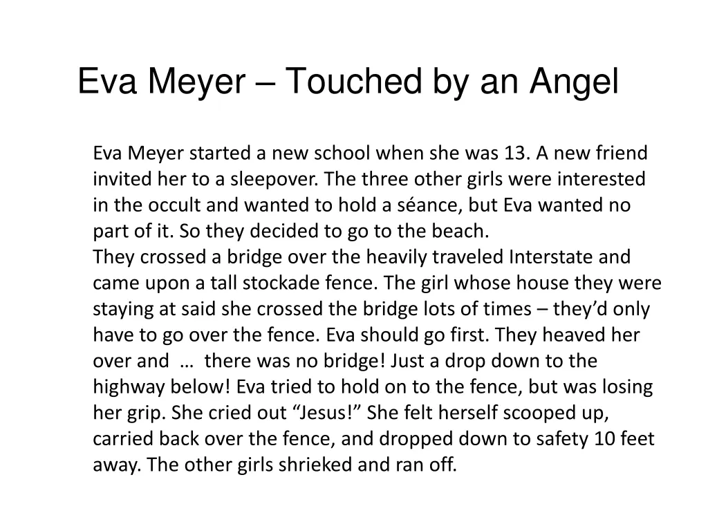 eva meyer touched by an angel