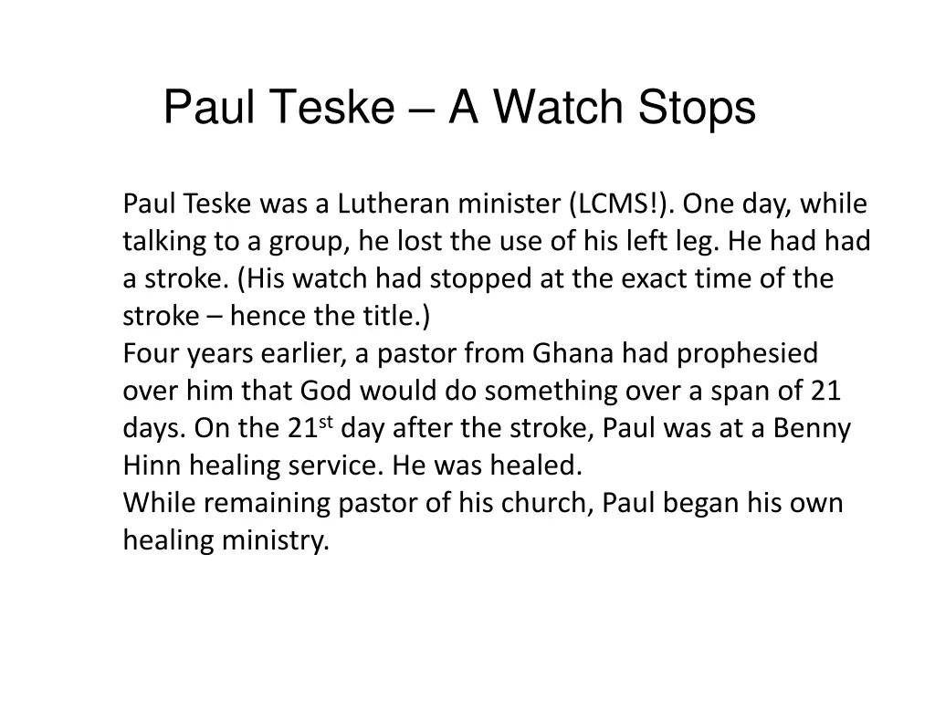 paul teske a watch stops