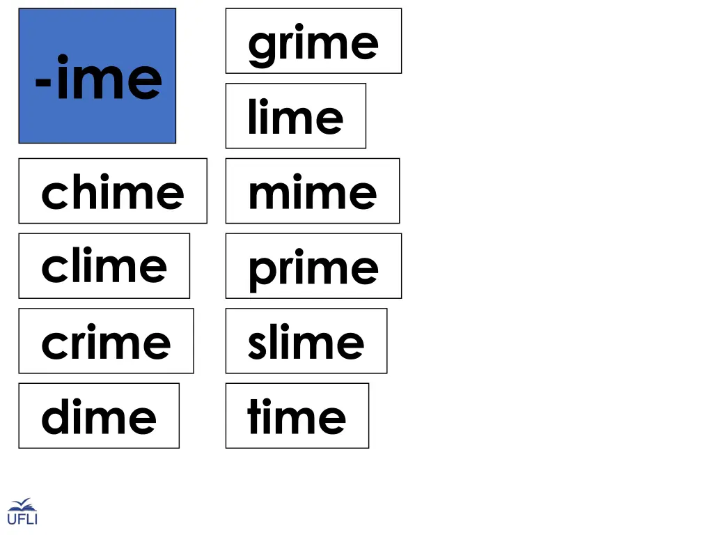 grime lime mime prime slime time