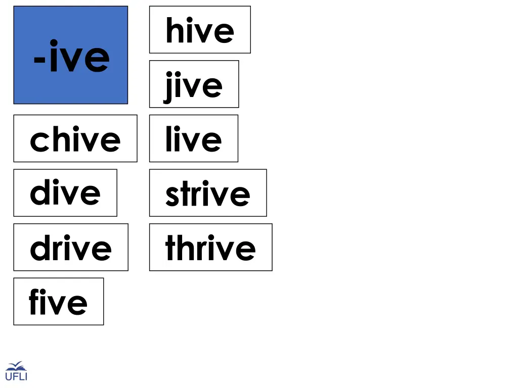 hive jive live strive thrive