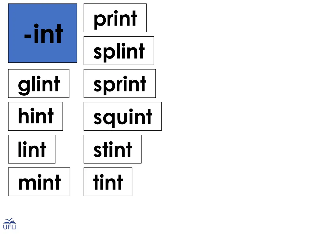 print splint sprint squint stint tint