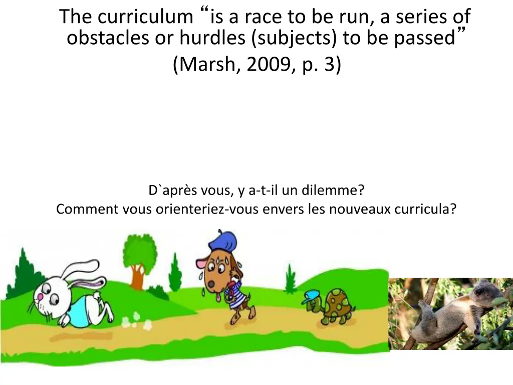 the curriculum is a race to be run a series