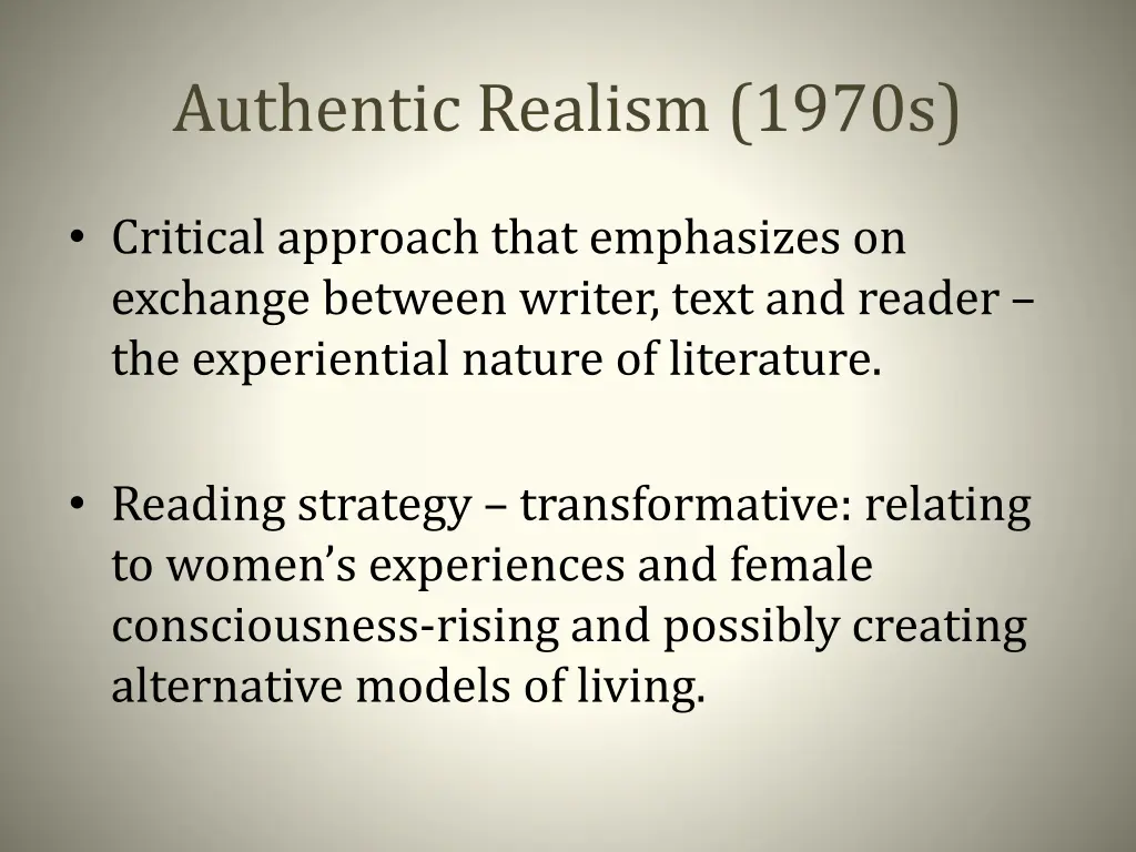 authentic realism 1970s