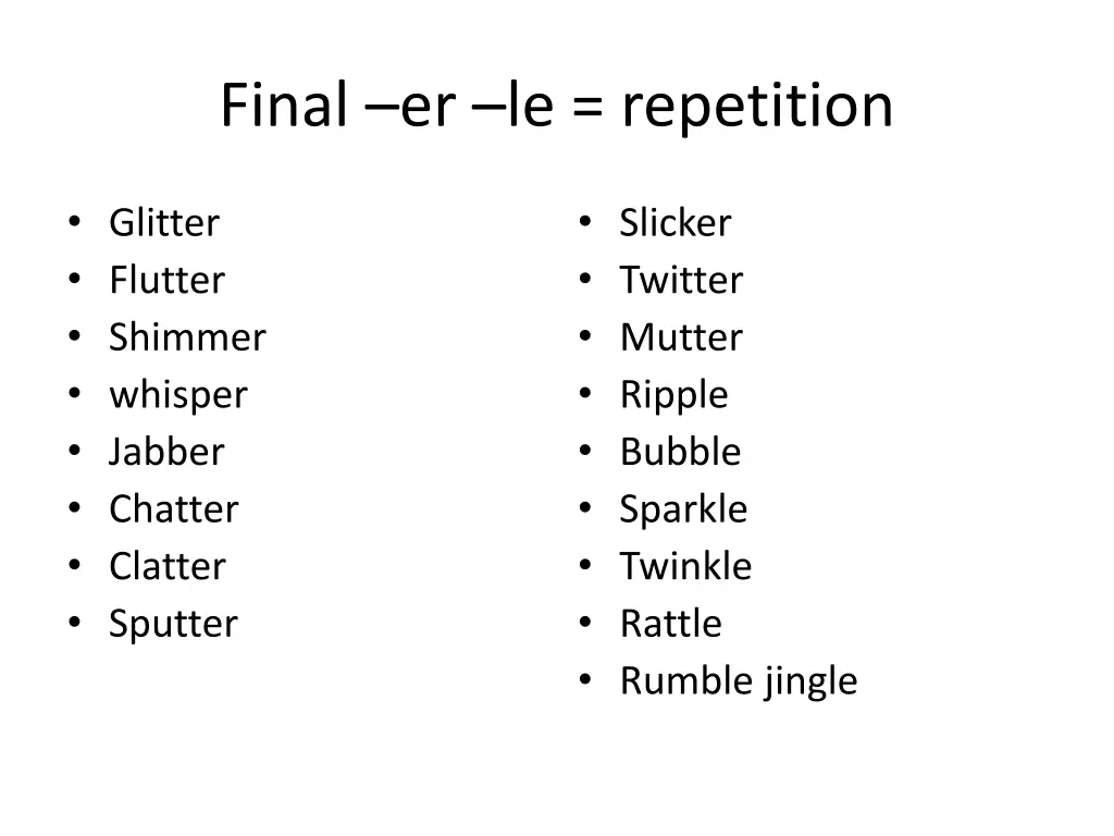 final er le repetition