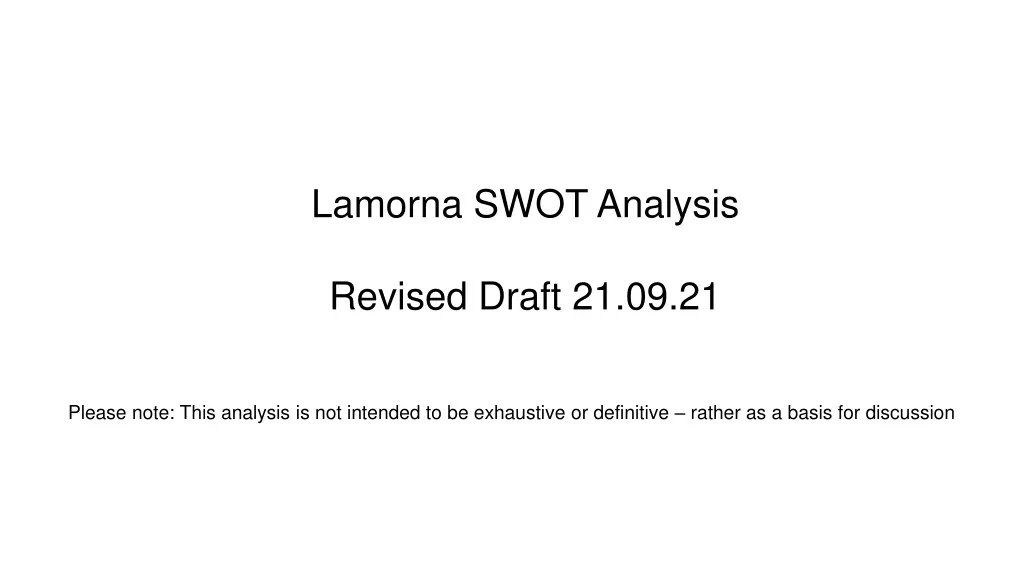 lamorna swot analysis