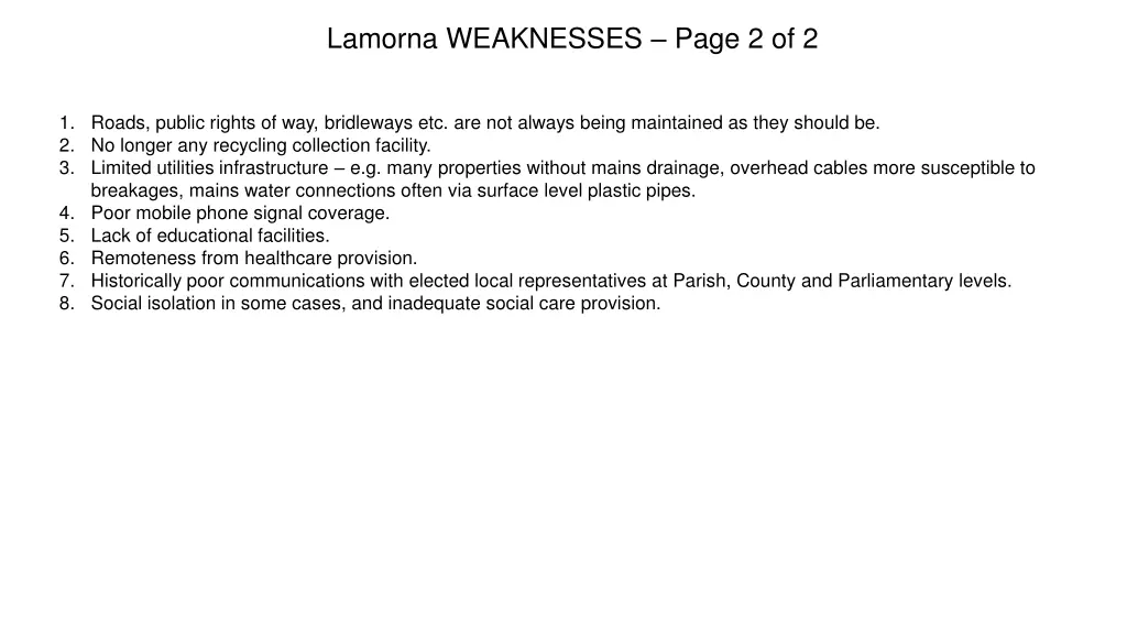 lamorna weaknesses page 2 of 2