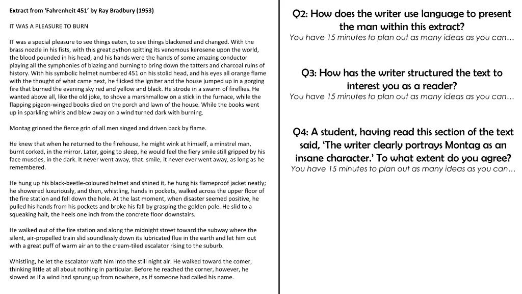 q2 how does the writer use language to present