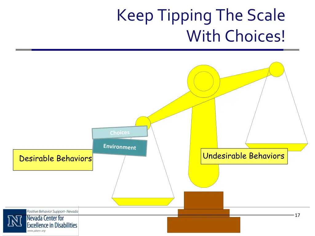 keep tipping the scale with choices