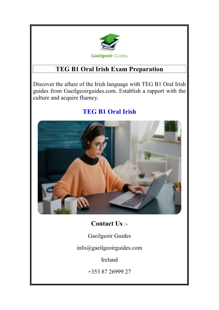 teg b1 oral irish exam preparation