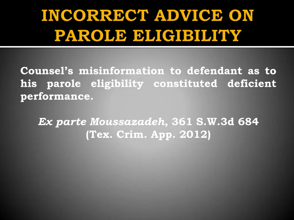 counsel s misinformation to defendant