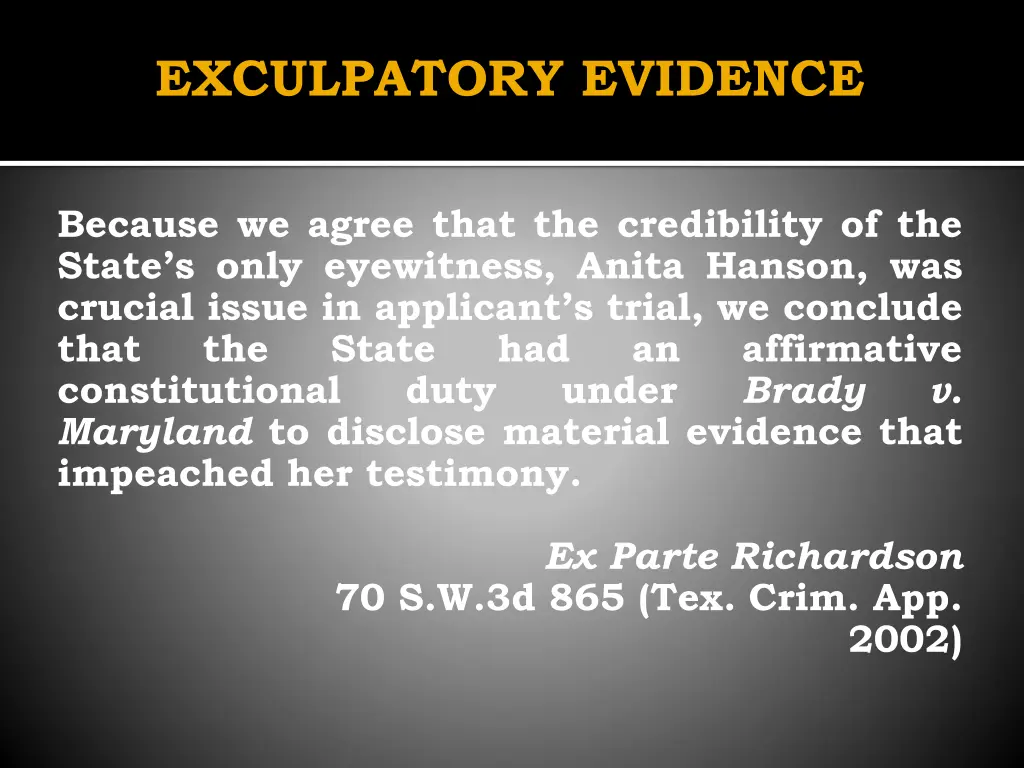 exculpatory evidence 1