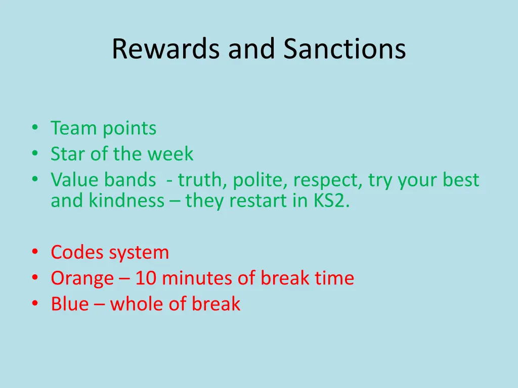 rewards and sanctions