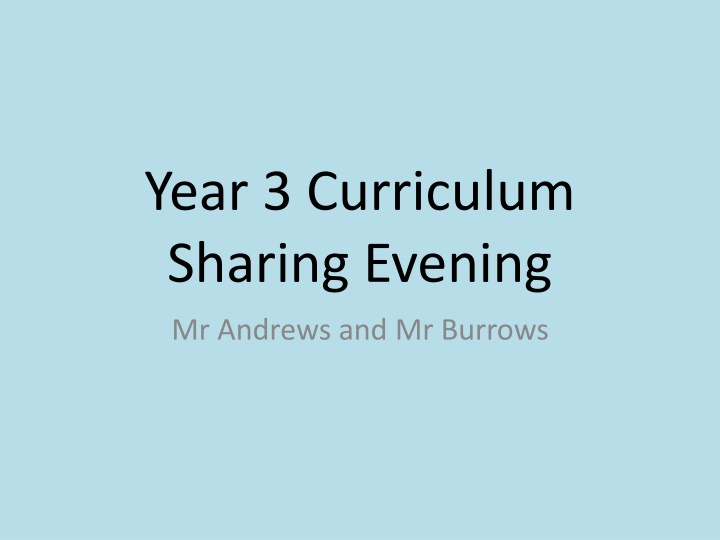 year 3 curriculum sharing evening