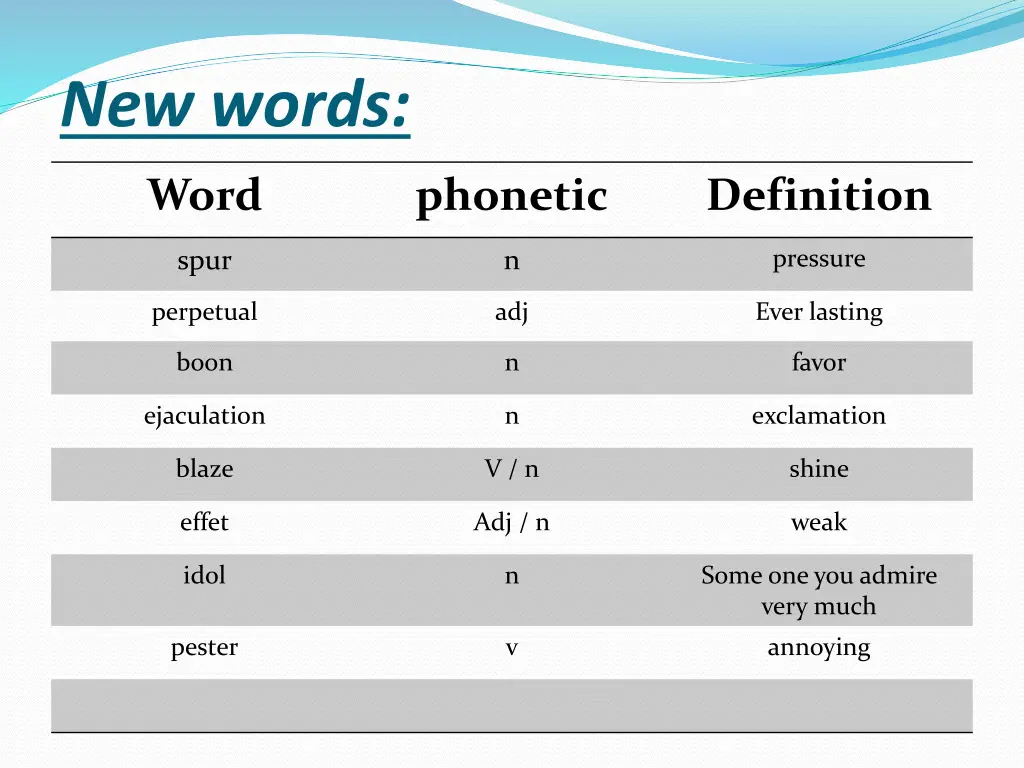 new words 2