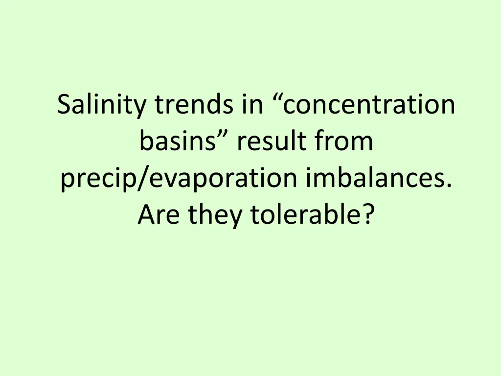 salinity trends in concentration basins result