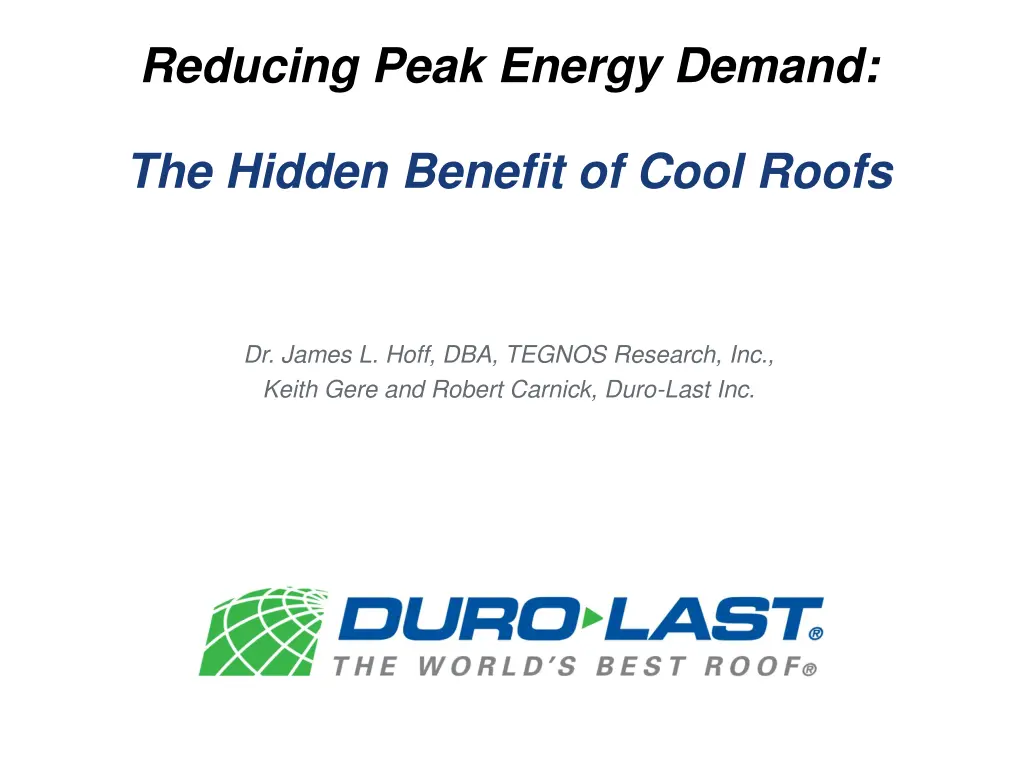 reducing peak energy demand 2