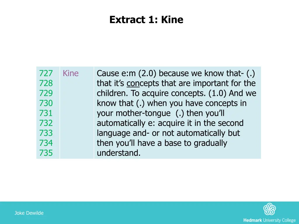 extract 1 kine