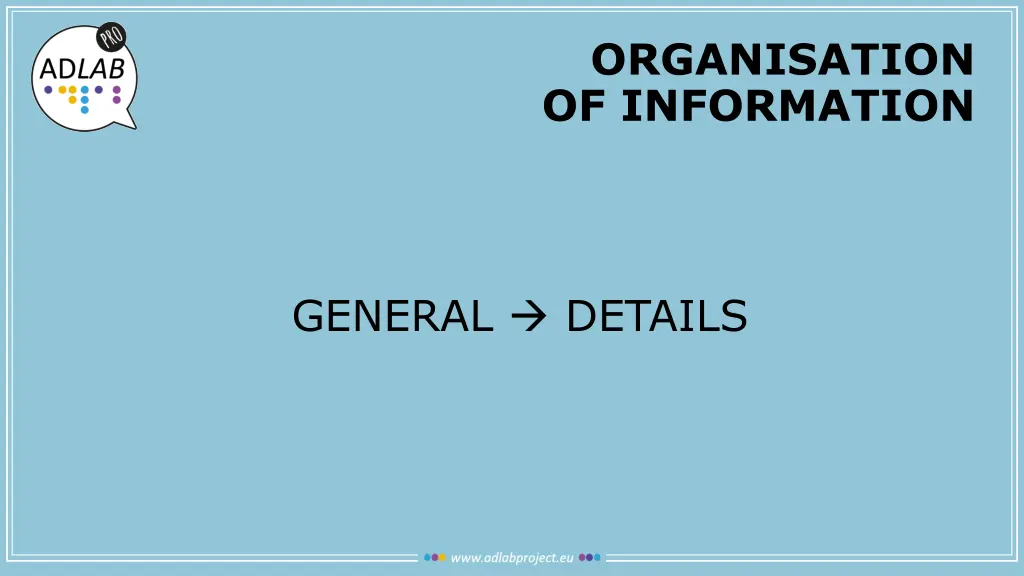 organisation of information