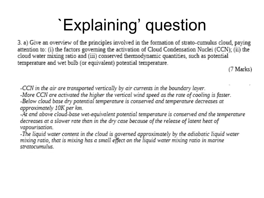 explaining question