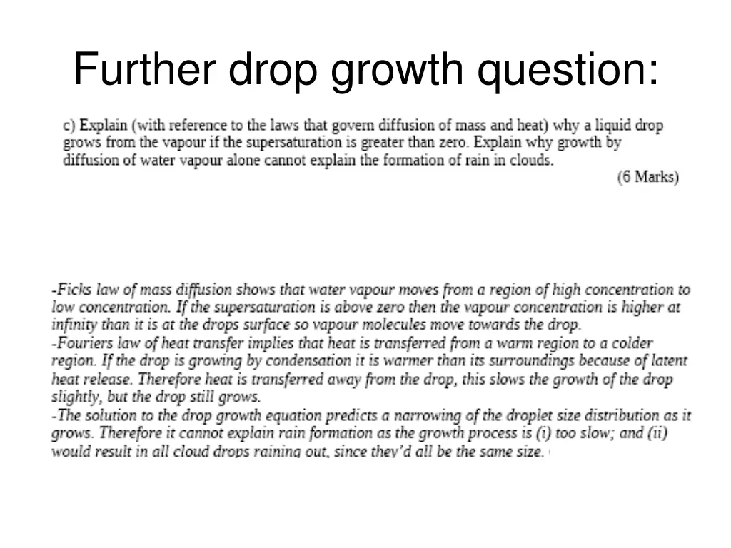 further drop growth question