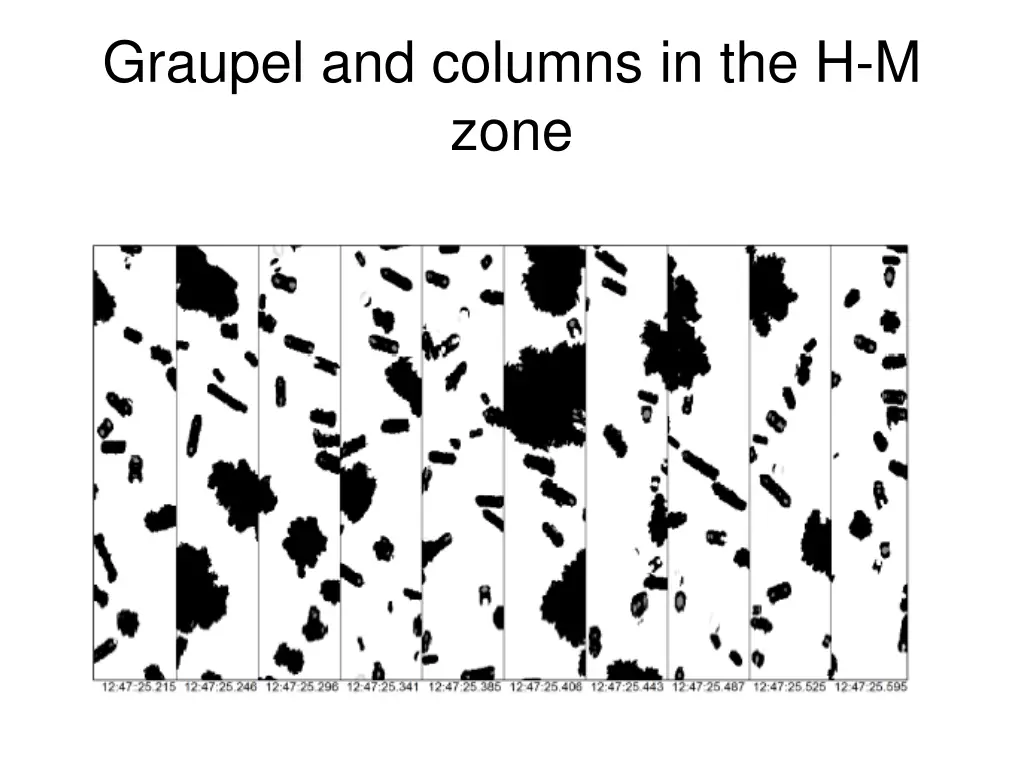 graupel and columns in the h m zone