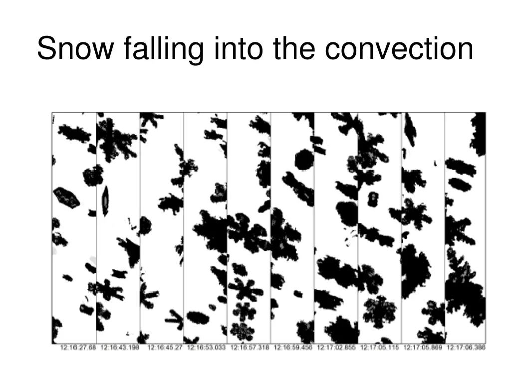 snow falling into the convection