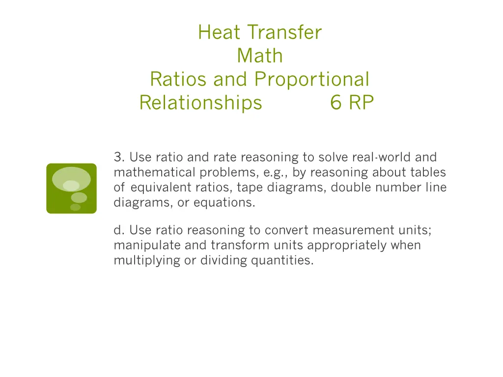 heat transfer math ratios and proportional