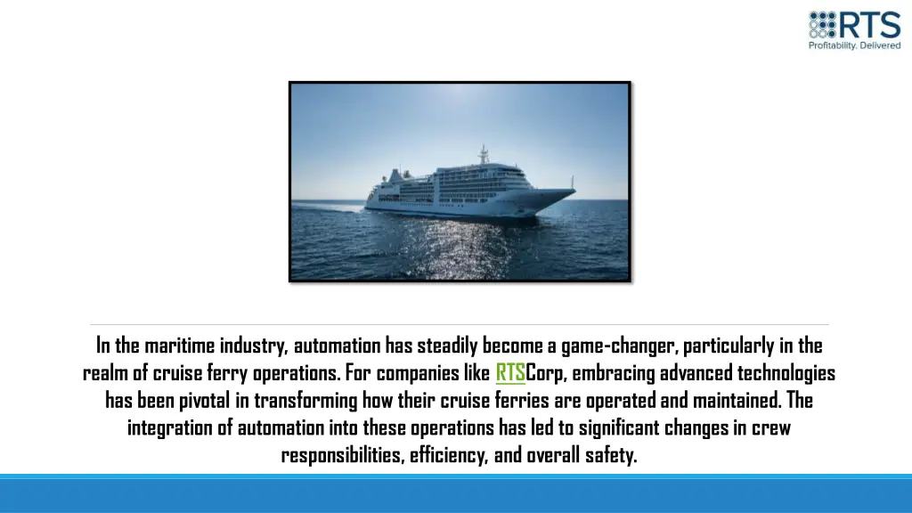 in the maritime industry automation has steadily