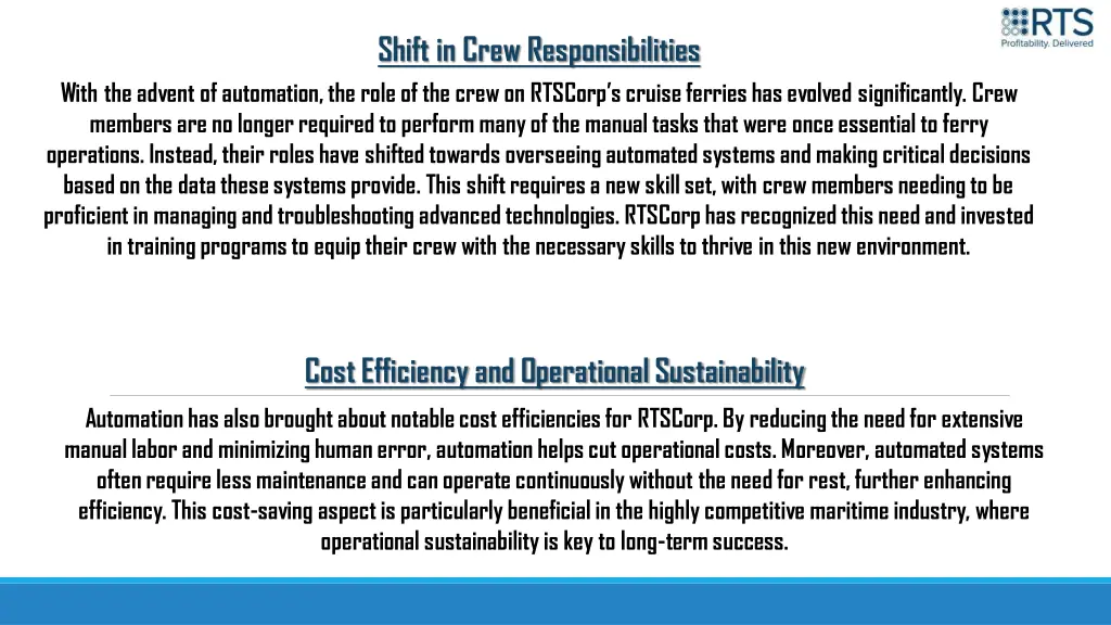 shift in crew responsibilities