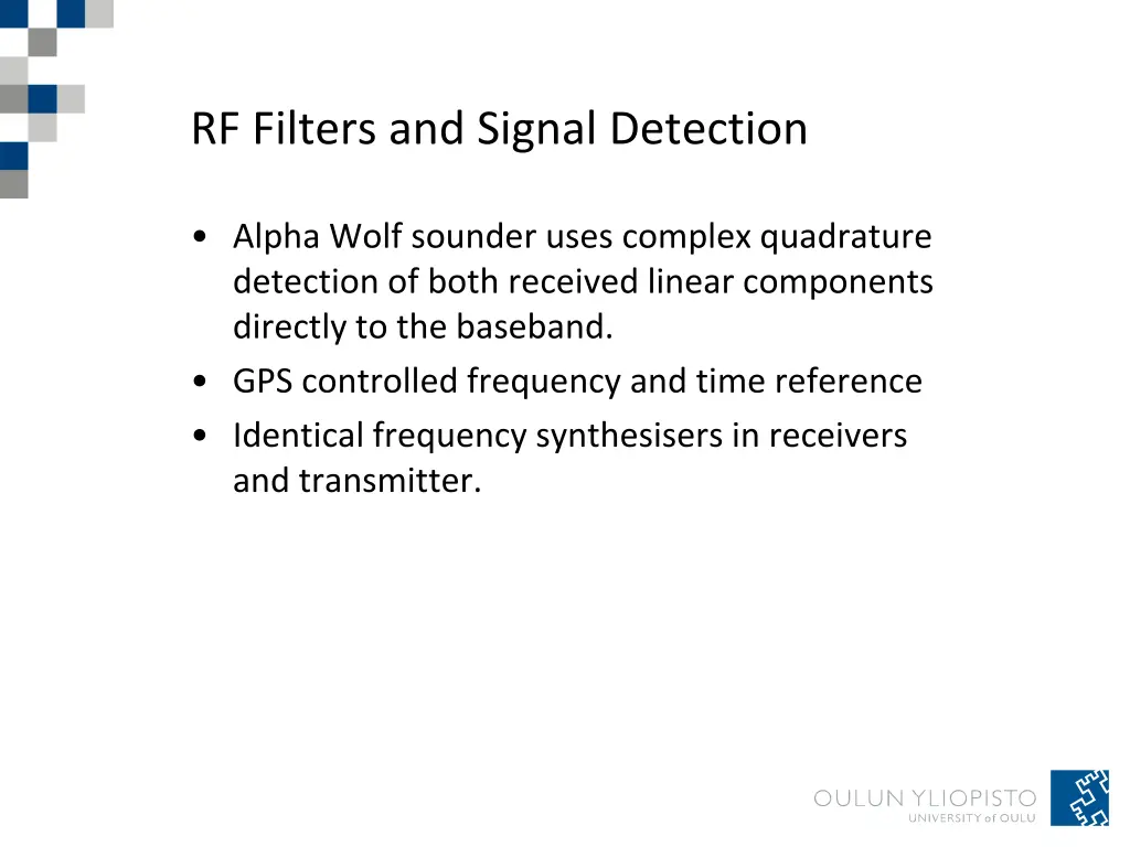 rf filters and signal detection