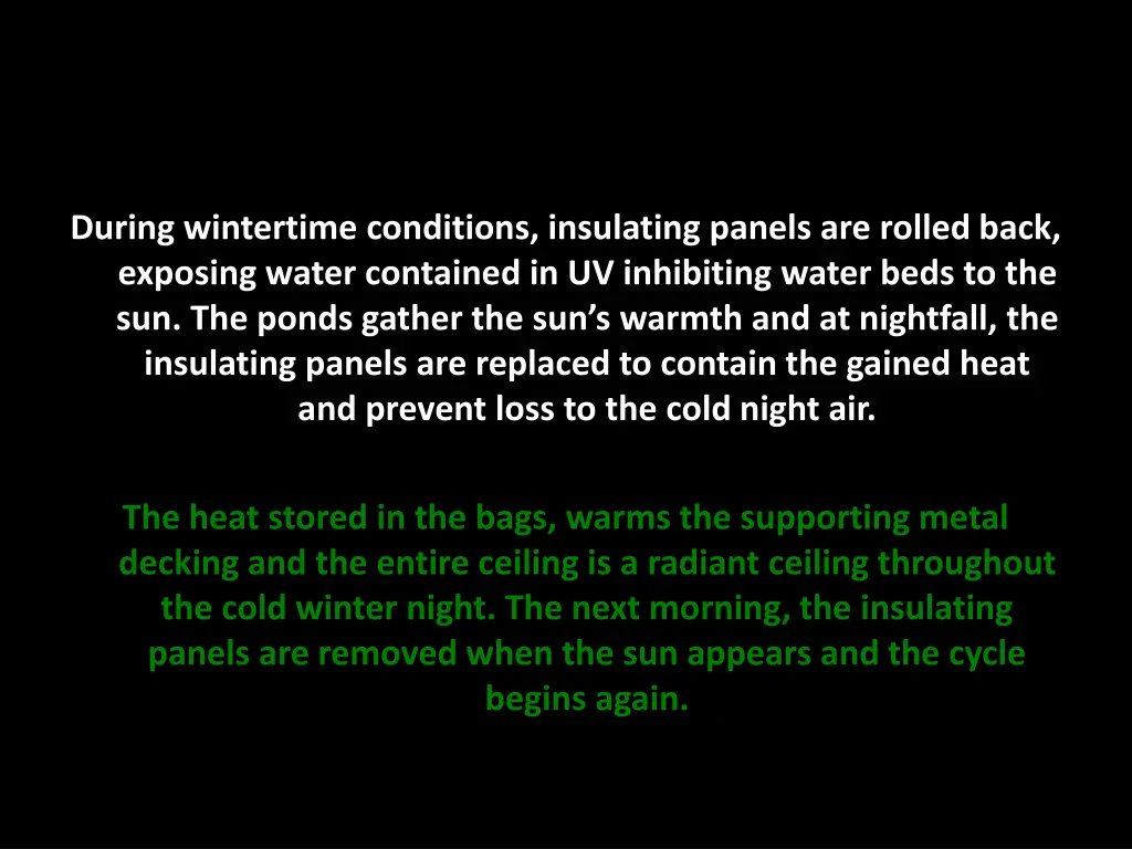 during wintertime conditions insulating panels