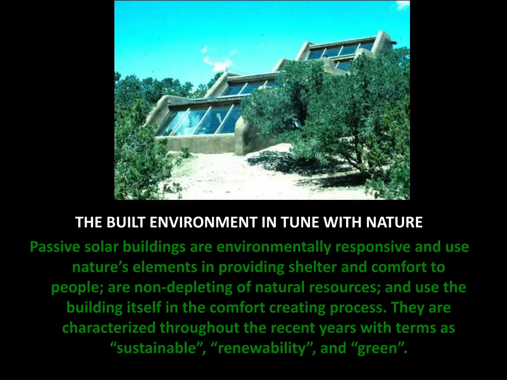 the built environment in tune with nature passive