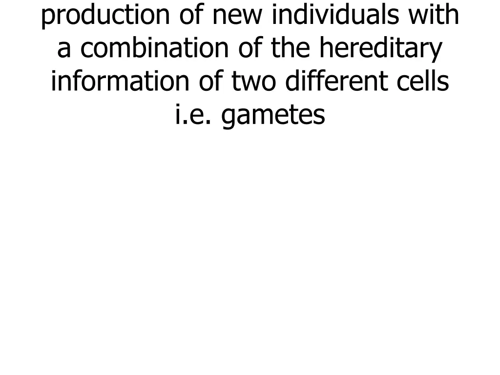 sexual reproduction in the production