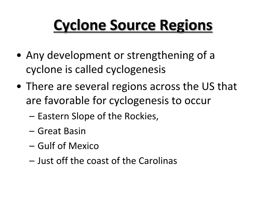 cyclone source regions