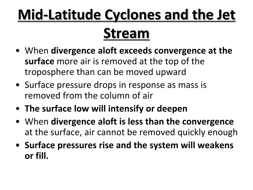 mid latitude cyclones and the jet stream when